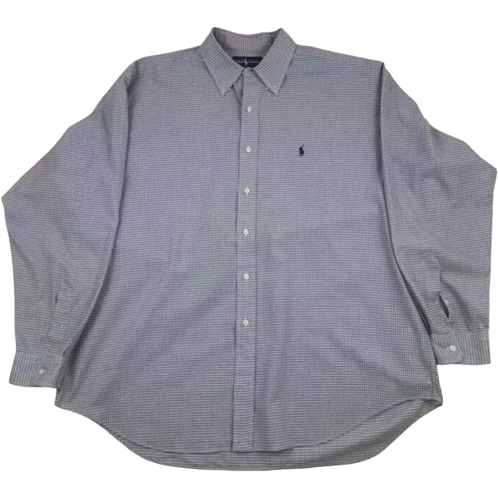 Polo Ralph Lauren Button Down Mens XL Blue Gingham Philip Sport Cotton Shirt